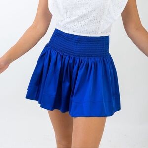 KOCH Blue Smocked Mini Skirt